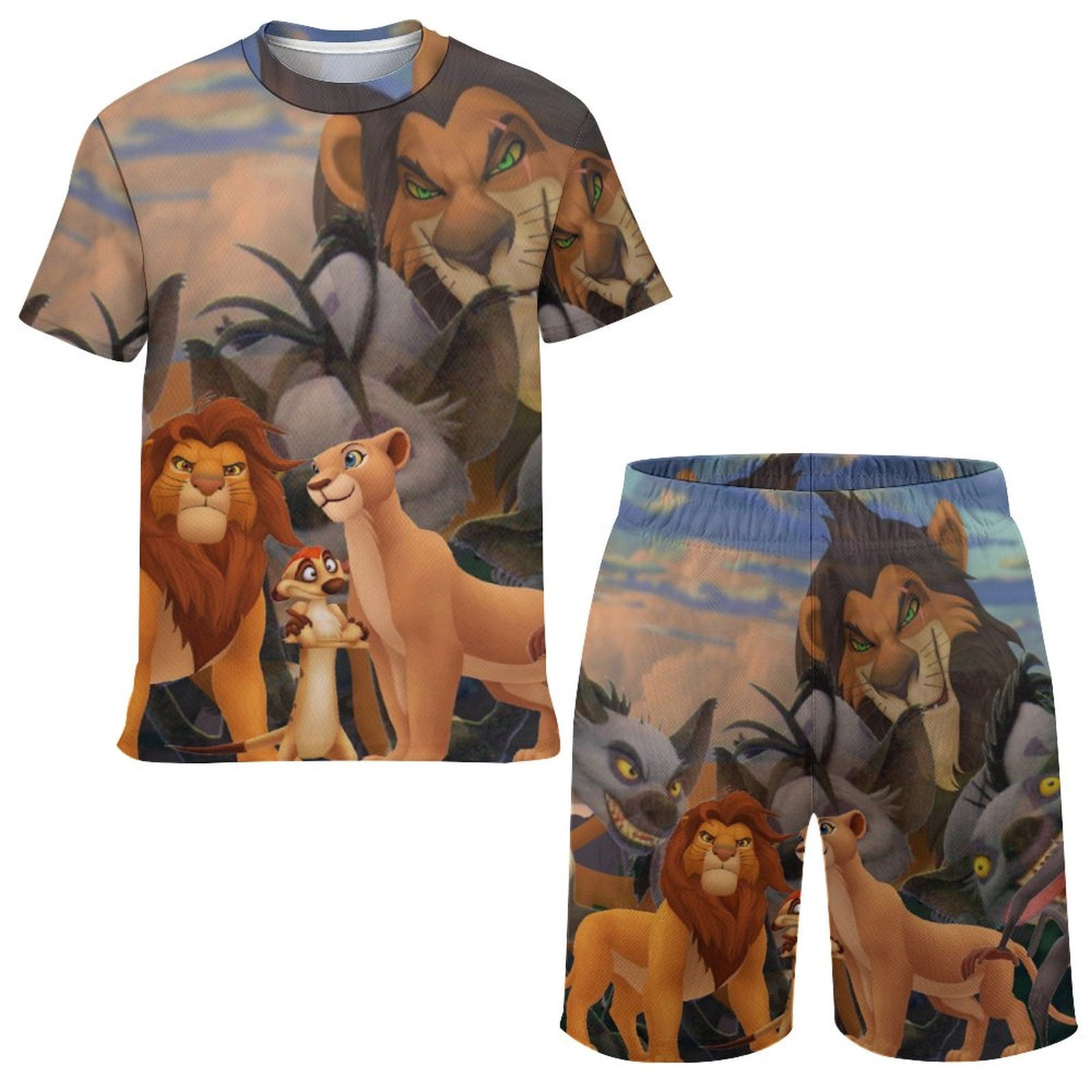 Boys Shirts-Khaki material with elephant and lion motif main image 1