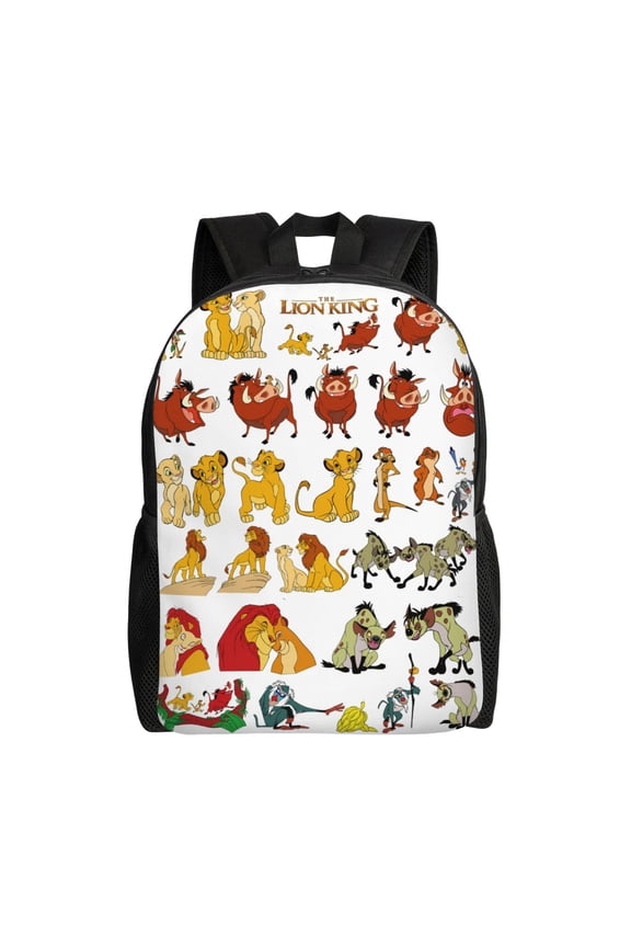 The Lion King Cartoon Backpack Cute Large Capacity Casual School Unisex Laptop Bags Travel Sports Daypack Bookbags