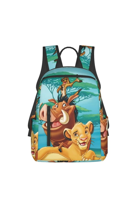 The Lion King Cartoon Backpack Cute Printed Casual School Laptop Bags Lightweight Travel Sports Daypack Bookbags
