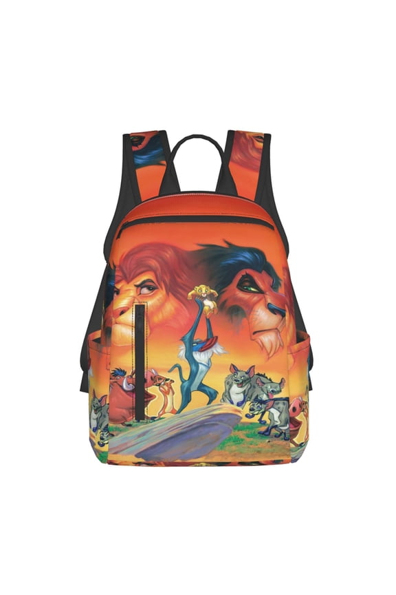 The Lion King Cartoon Backpack Cute Printed Casual School Laptop Bags Lightweight Travel Sports Daypack Bookbags