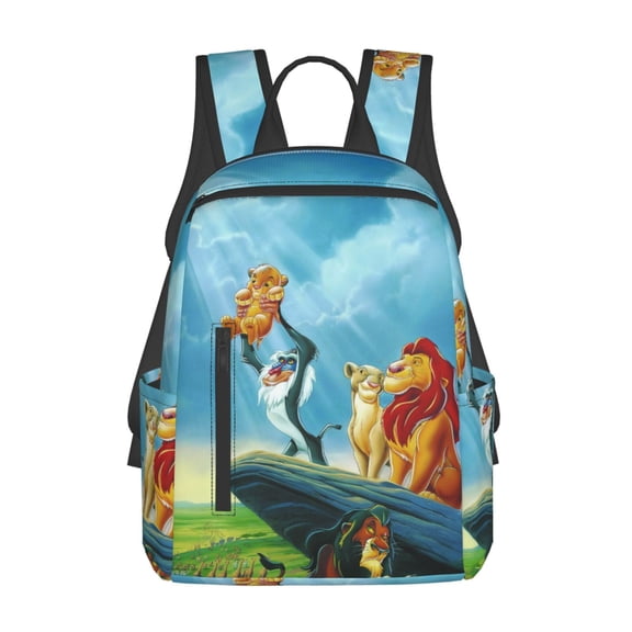 The Lion King Cartoon Backpack Cute Printed Casual School Laptop Bags Lightweight Travel Sports Daypack Bookbags