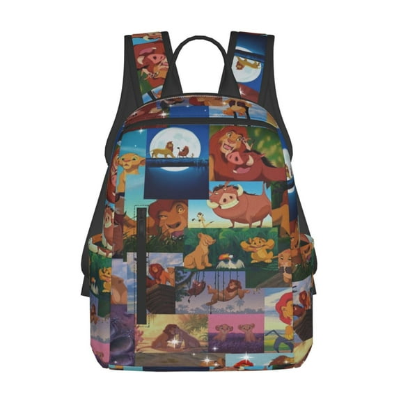 The Lion King Cartoon Backpack Cute Printed Casual School Laptop Bags Lightweight Travel Sports Daypack Bookbags