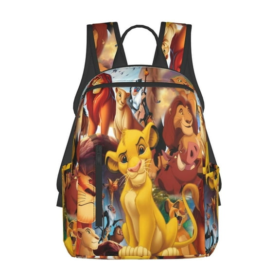 The Lion King Cartoon Backpack Cute Printed Casual School Laptop Bags Lightweight Travel Sports Daypack Bookbags