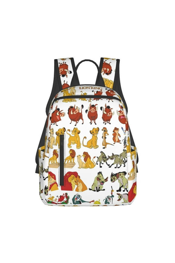 The Lion King Cartoon Backpack Cute Printed Casual School Laptop Bags Lightweight Travel Sports Daypack Bookbags