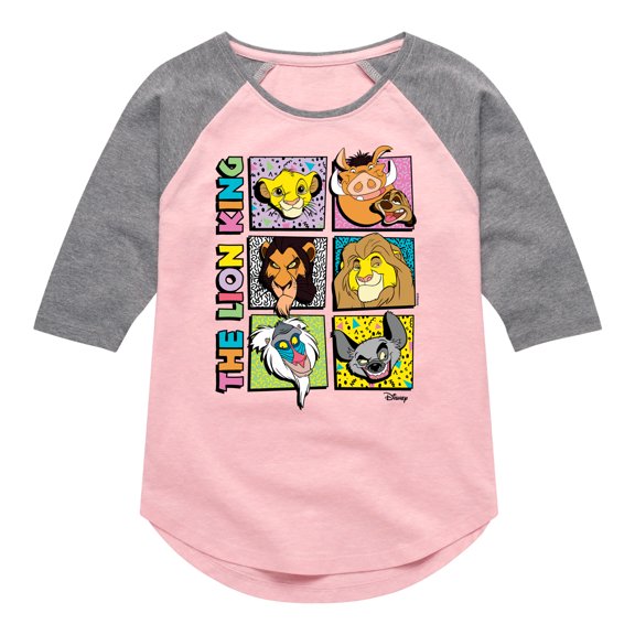 The Lion King - Character Grid - Toddler & Youth Girls Raglan Graphic T-Shirt
