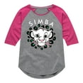 thumbnail image 1 of The Lion King - Cheetah Print - Simba - Toddler & Youth Girls Raglan Graphic T-Shirt, 1 of 5