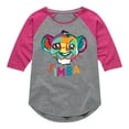thumbnail image 1 of The Lion King - Colorful Simba - Toddler & Youth Girls Raglan Graphic T-Shirt, 1 of 5