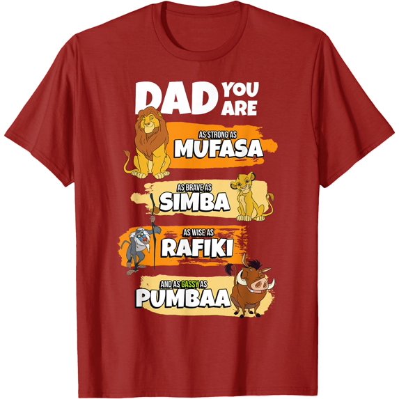 The Lion King Dad You Are Word Stack Funny DTG Print Unisex T-Shirt,Cardinal Red Color,Size 2XL