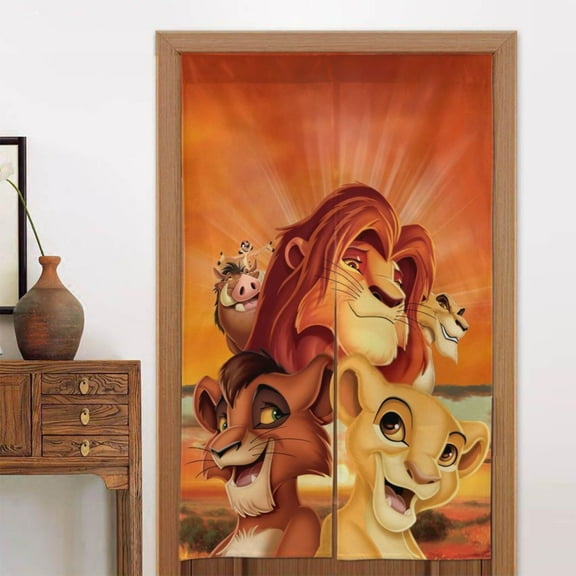 The Lion King Door Curtain Doorway Bedroom Kitchen Blackout Curtains Privacy Door Curtains Home Decor 2 Panel 34" x 56"