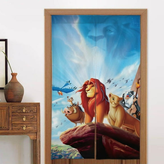 The Lion King Door Curtain Doorway Bedroom Kitchen Blackout Curtains Privacy Door Curtains Home Decor 2 Panel 34" x 56"