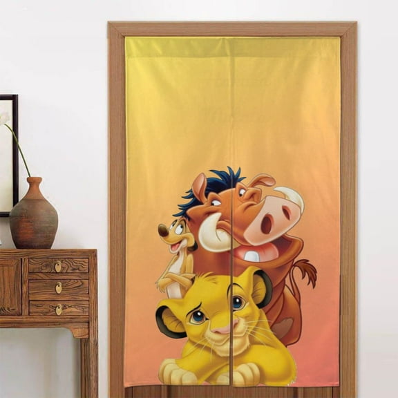 The Lion King Door Curtain Doorway Bedroom Kitchen Blackout Curtains Privacy Door Curtains Home Decor 2 Panel 34" x 56"