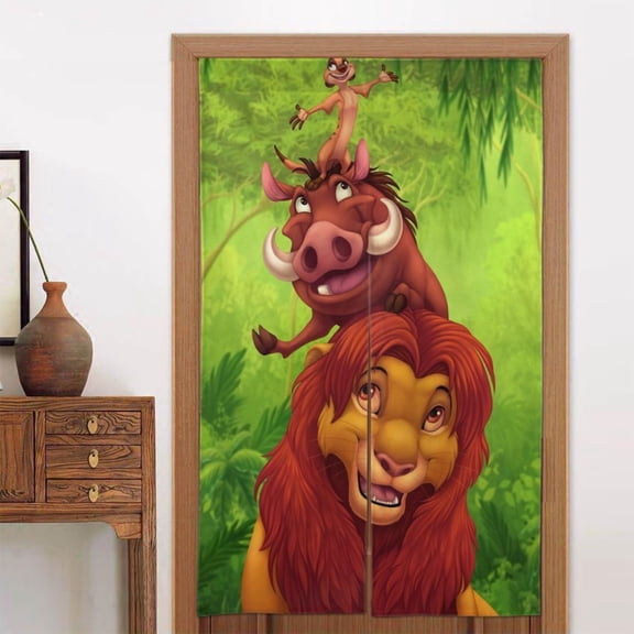 The Lion King Door Curtain Doorway Bedroom Kitchen Blackout Curtains Privacy Door Curtains Home Decor 2 Panel 34" x 56"
