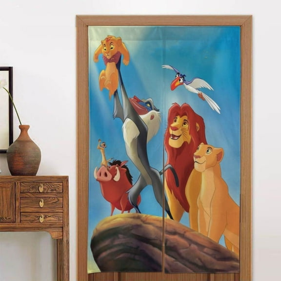 The Lion King Door Curtain Doorway Bedroom Kitchen Blackout Curtains Privacy Door Curtains Home Decor 2 Panel 34" x 56"