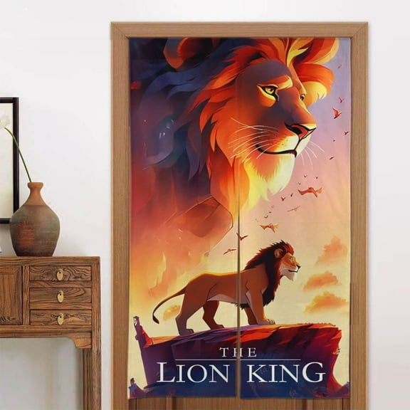 The Lion King Door Curtain Doorway Bedroom Kitchen Blackout Curtains Privacy Door Curtains Home Decor 2 Panel 34" x 56"