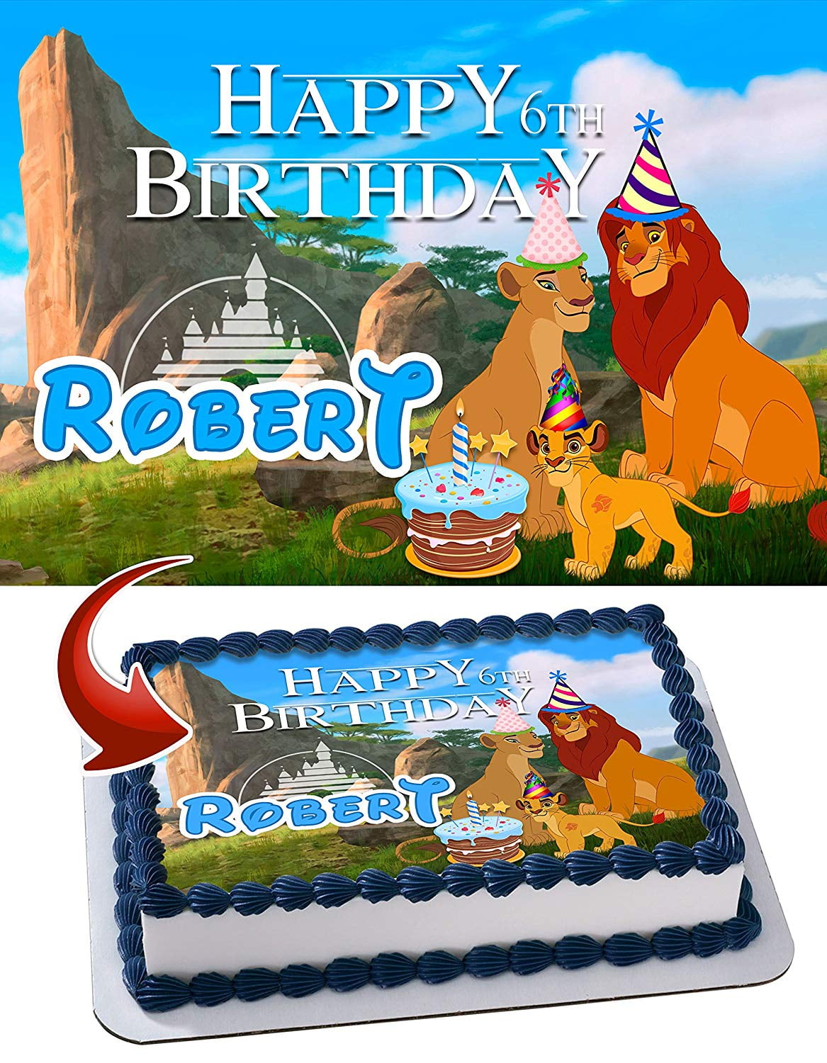 INKUTEN The Lion King Edible Cake Image Topper Personalized Picture 1/4 Sheet (8"x10.5")