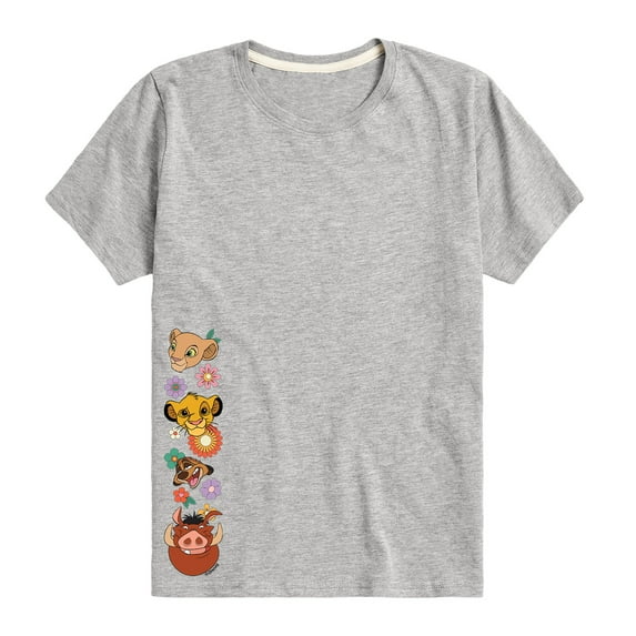 The Lion King - Faces And Flowers - Youth Short Sleeve Graphic T-Shirt