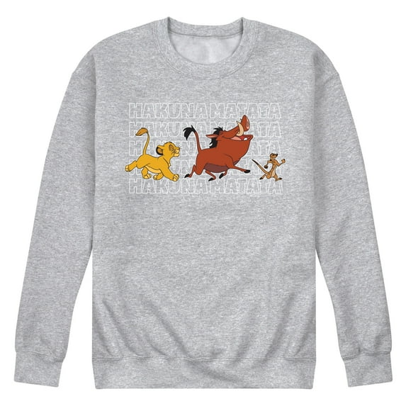 The Lion King - Hakuna Matata Outlined Words - Men's Crew Neck Fleece Pullover