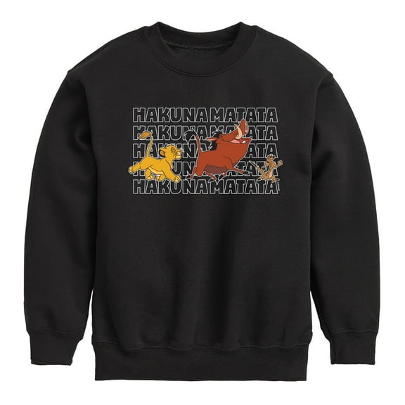 The Lion King - Hakuna Matata Outlined Words - Toddler & Youth Crewneck Fleece Sweatshirt
