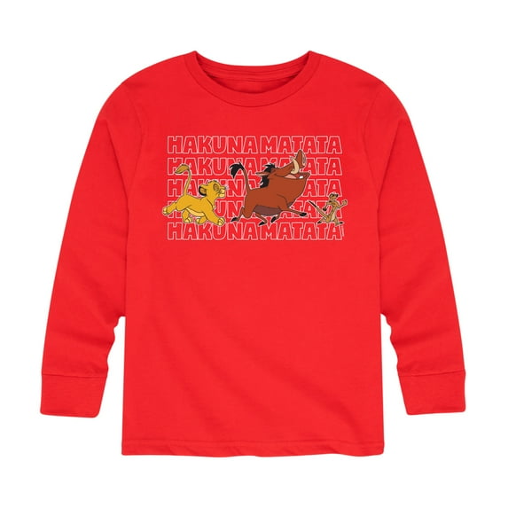 The Lion King - Hakuna Matata Outlined Words - Toddler & Youth Long Sleeve Graphic T-Shirt