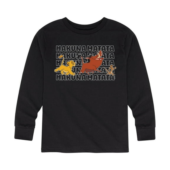 The Lion King - Hakuna Matata Outlined Words - Toddler & Youth Long Sleeve Graphic T-Shirt