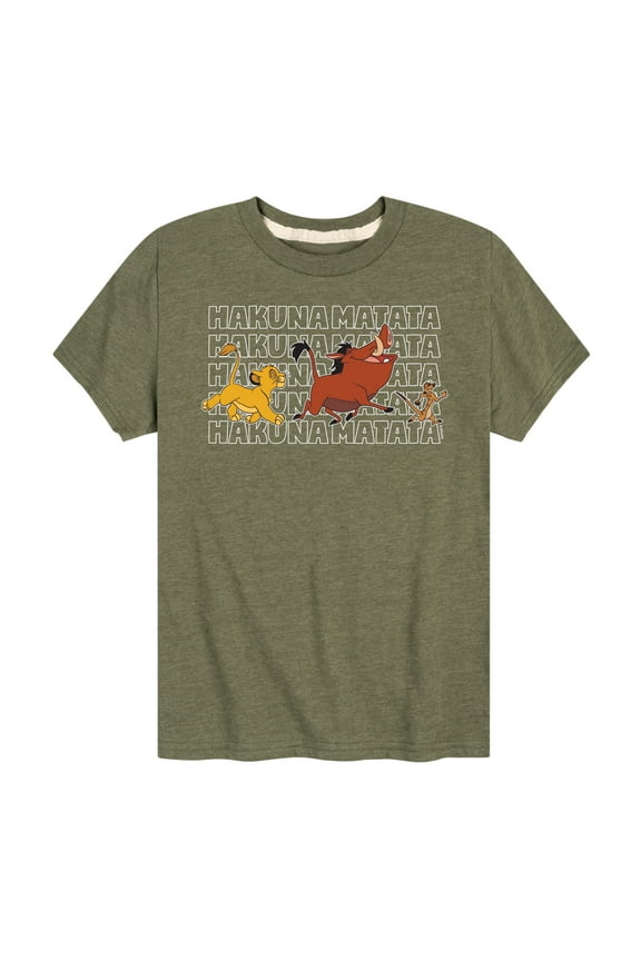 The Lion King - Hakuna Matata Outlined Words - Toddler & Youth Short Sleeve Graphic T-Shirt