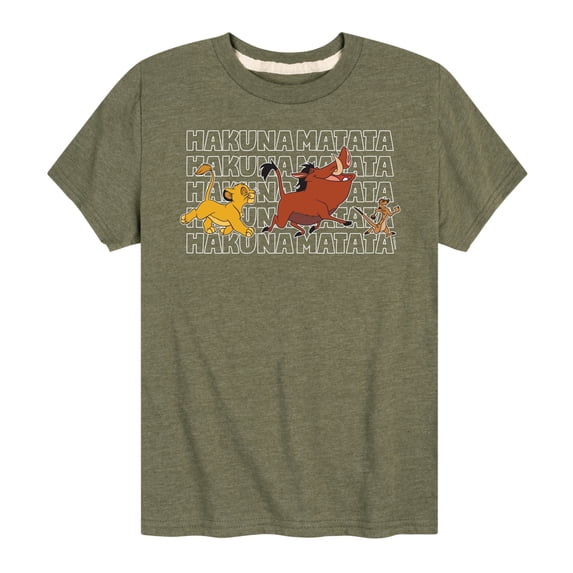 The Lion King - Hakuna Matata Outlined Words - Toddler & Youth Short Sleeve Graphic T-Shirt