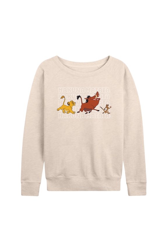The Lion King - Hakuna Matata Outlined Words - Women's Lightweight French Terry Long Sleeve Shirt