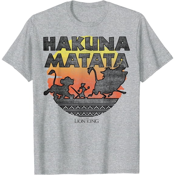 The Lion King Hakuna Matata Sunset Silhouette Poster DTG Print Unisex T-Shirt