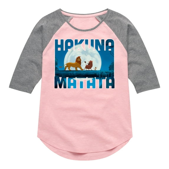 The Lion King - Hakuna Matata - Toddler & Youth Girls Raglan Graphic T-Shirt