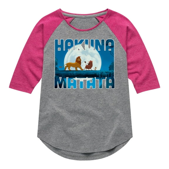 The Lion King - Hakuna Matata - Toddler & Youth Girls Raglan Graphic T-Shirt