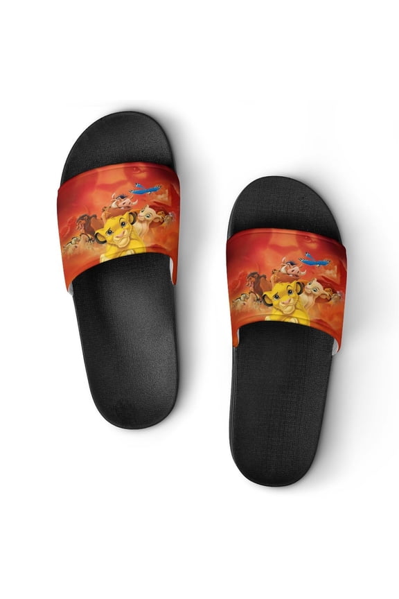 The Lion King Home Slippers Slide Sandals, Casual Pool Slide Outdoor, Slip-On Sandals Beach Slippers Shower Shoes for Mens Womens Boys Girls
