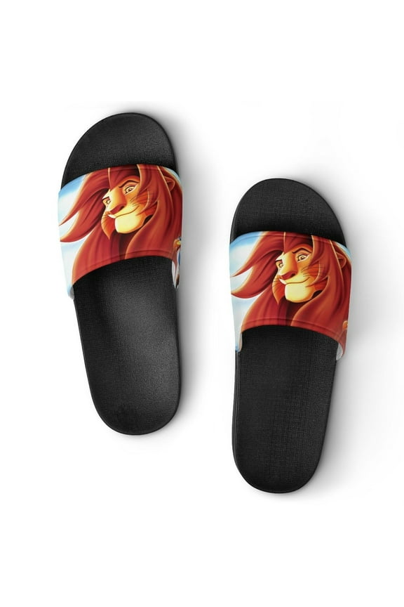 The Lion King Home Slippers Slide Sandals, Casual Pool Slide Outdoor, Slip-On Sandals Beach Slippers Shower Shoes for Mens Womens Boys Girls