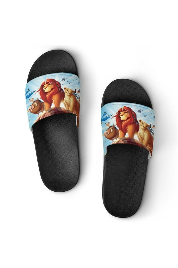 The Lion King Home Slippers Slide Sandals, Casual Pool Slide Outdoor, Slip-On Sandals Beach Slippers Shower Shoes for Mens Womens Boys Girls
