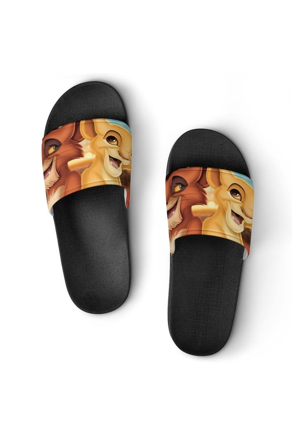 The Lion King Home Slippers Slide Sandals, Casual Pool Slide Outdoor, Slip-On Sandals Beach Slippers Shower Shoes for Mens Womens Boys Girls
