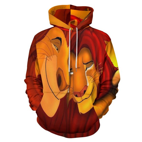 The Lion King Hoodie Men's Novelty Hoodie 3D Print Pullover Hooded Long Sleeve Sweatshirts Tops Blouse with Pocket