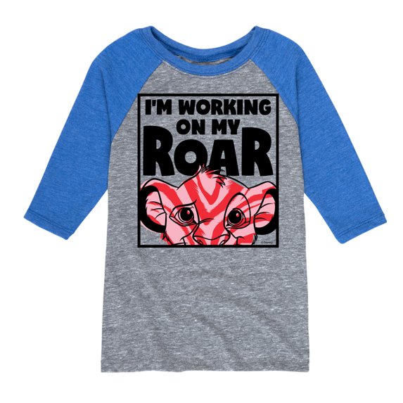 The Lion King - I'm Working on my Roar - Simba - Toddler & Youth Raglan Graphic T-Shirt