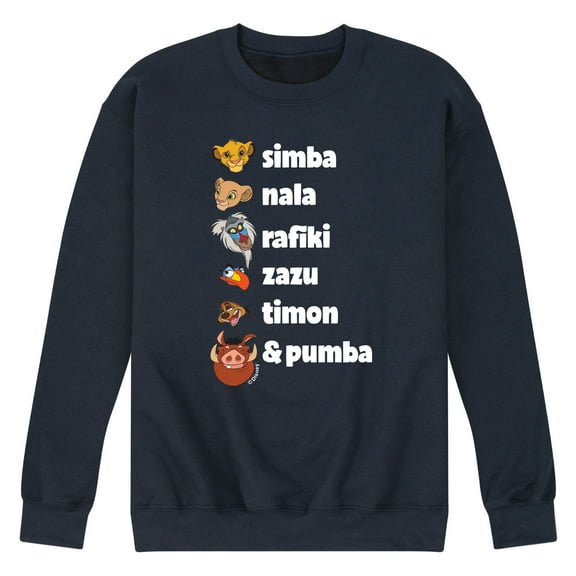 The Lion King - Main Characters - Men's Crew Neck Fleece Pullover