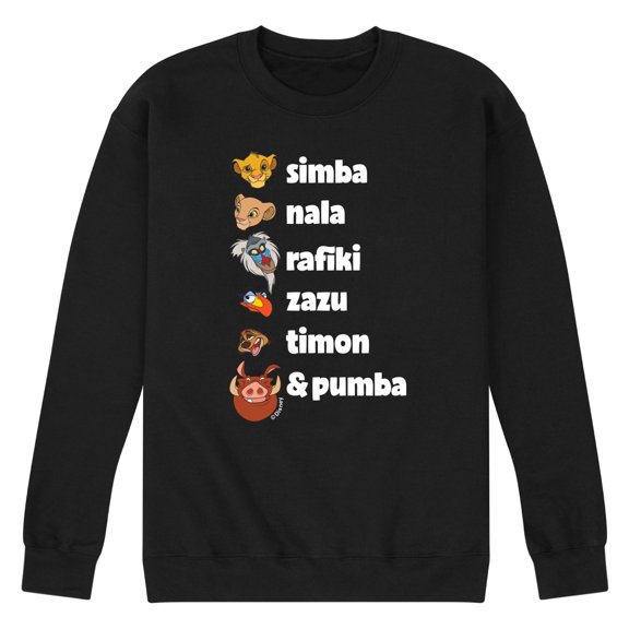 The Lion King - Main Characters - Men's Crew Neck Fleece Pullover