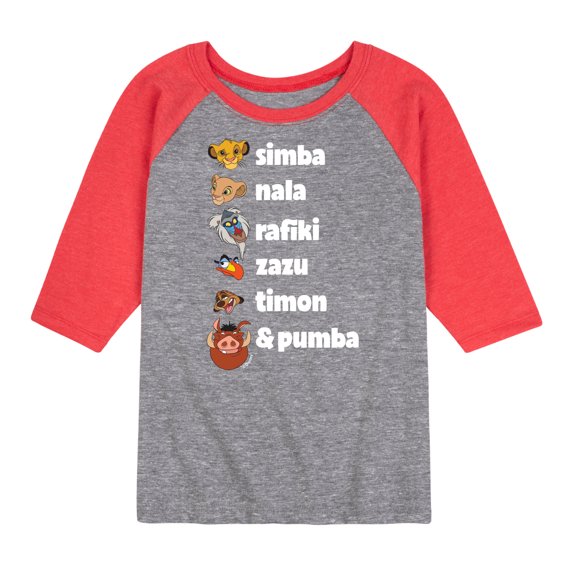 The Lion King - Main Characters - Toddler & Youth Raglan Graphic T-Shirt