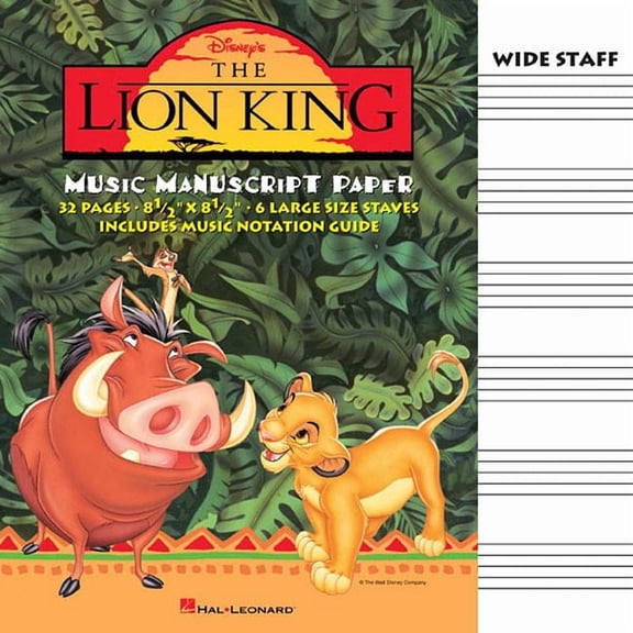 The Lion King Manuscript Paper, (Paperback)