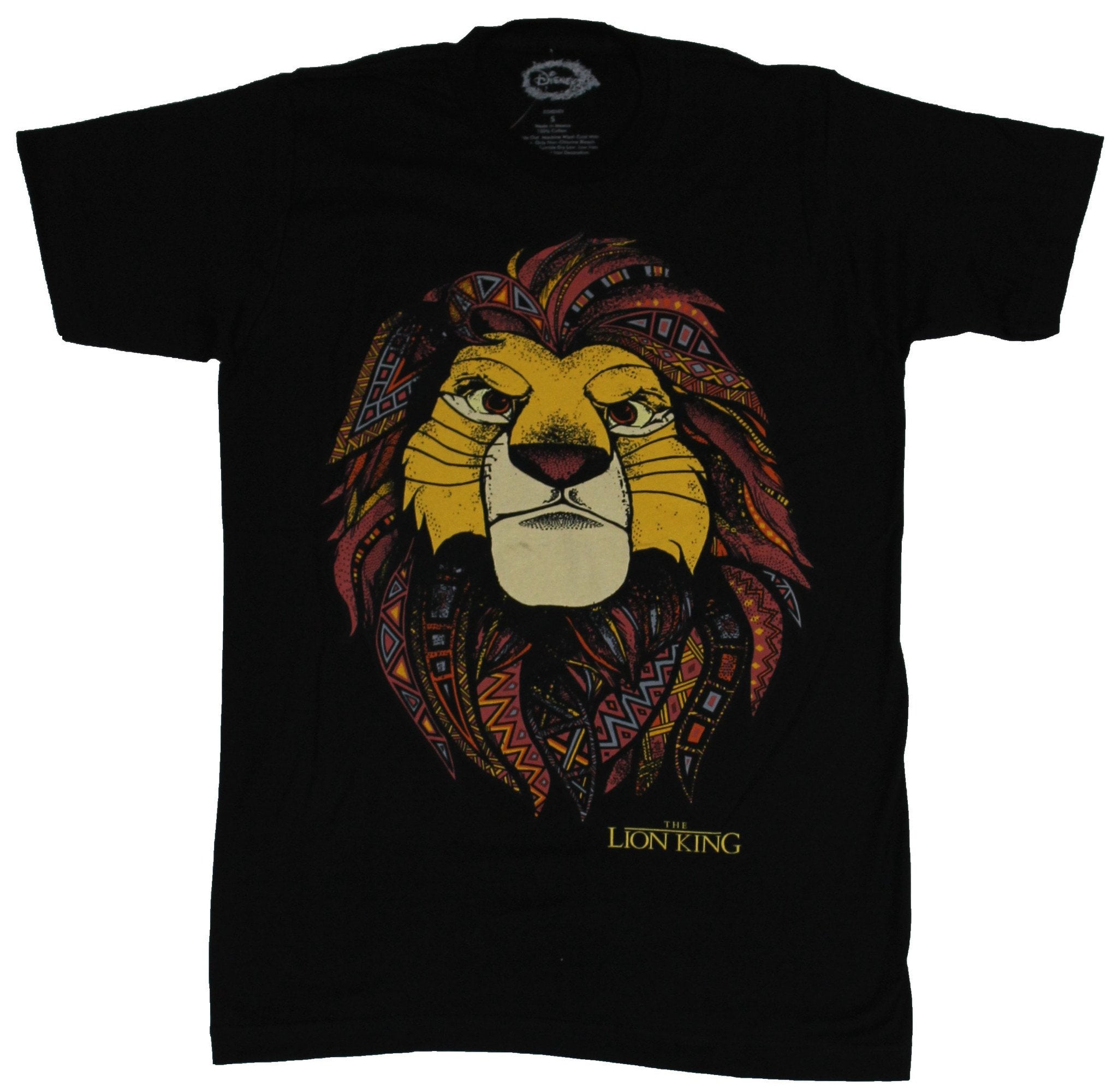 The Lion King Mens T-Shirt - Proud Simba With African Print Mane Image ...
