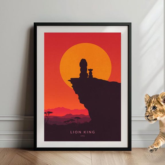 The Lion King Movie Poster - Minimalist Film Print, Printable Wall Art, Bedroom, Idea, Unframed Paper Poster 8x10in