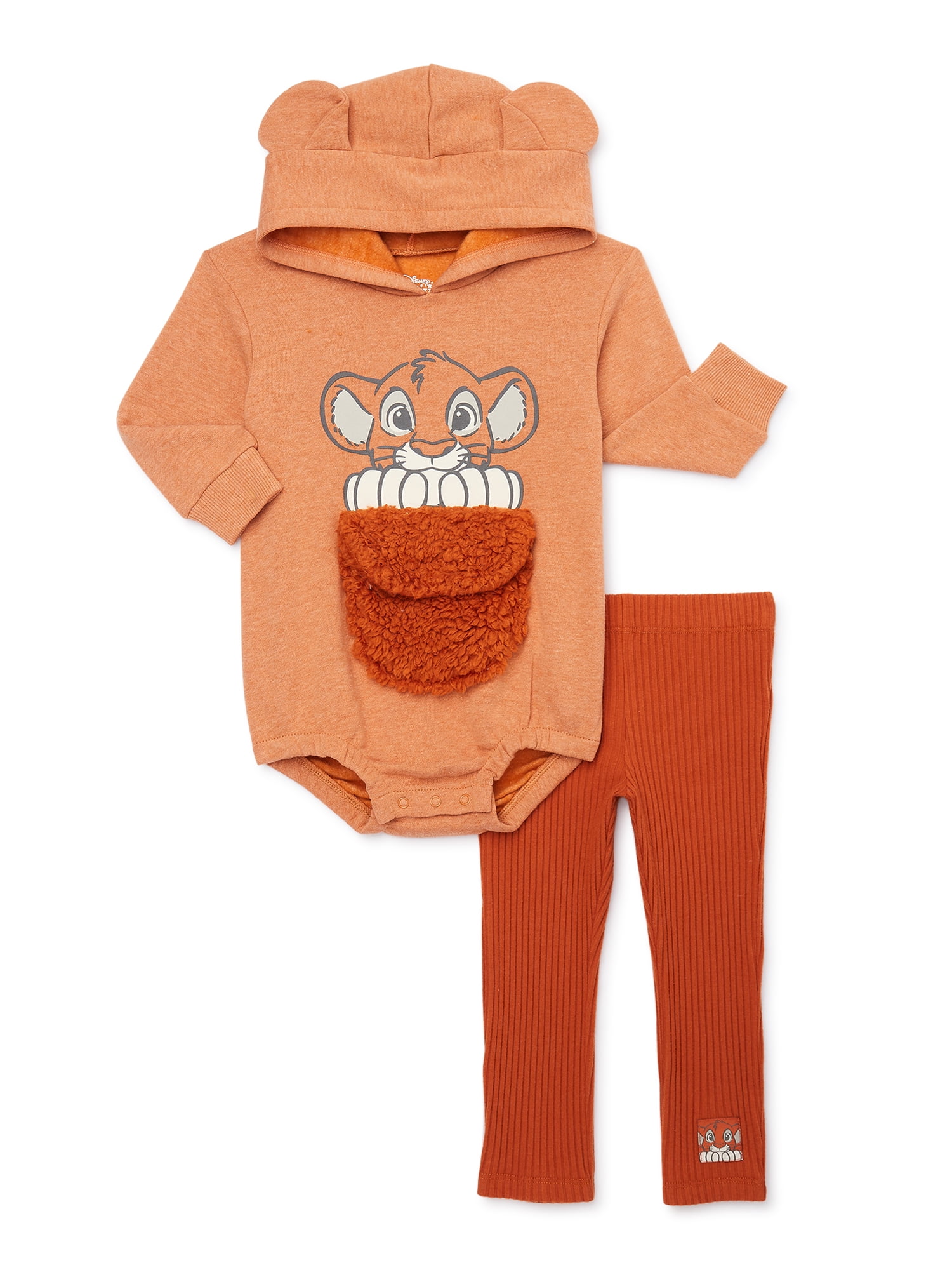 The Lion King Newborn Baby Boys Cosplay Simba Hooded Bodysuit and Pants 2 Piece Outfit Set Sizes 0 3 Months 24 Months