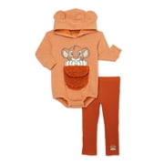 The Lion King Newborn Baby Boys Cosplay Simba Hooded Bodysuit and Pants, 2-Piece Outfit Set, Sizes 0/3 Months - 24 Months