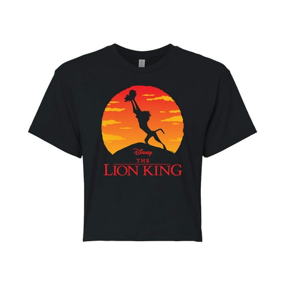 The Lion King - Pride Rock - Juniors Cropped Cotton Blend T-Shirt