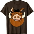 thumbnail image 1 of The Lion King Pumbaa Big Face Portrait DTG Print Unisex T-Shirt,Dark Chocolate Color,Size 5XL, 1 of 5