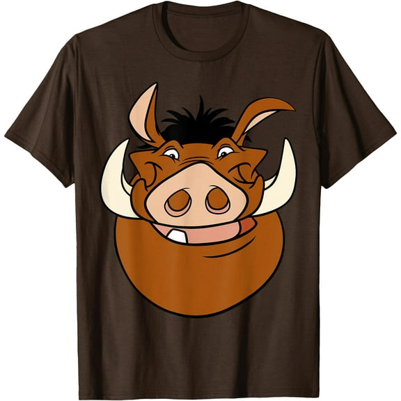 The Lion King Pumbaa Big Face Portrait DTG Print Unisex T-Shirt