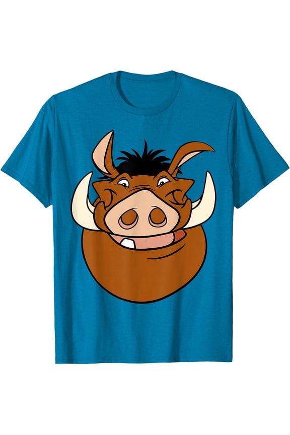 The Lion King Pumbaa Big Face Portrait DTG Print Unisex T-Shirt