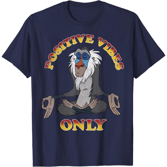 The Lion King Rafiki Positive Vibes Meditation DTG Print Unisex T-Shirt
