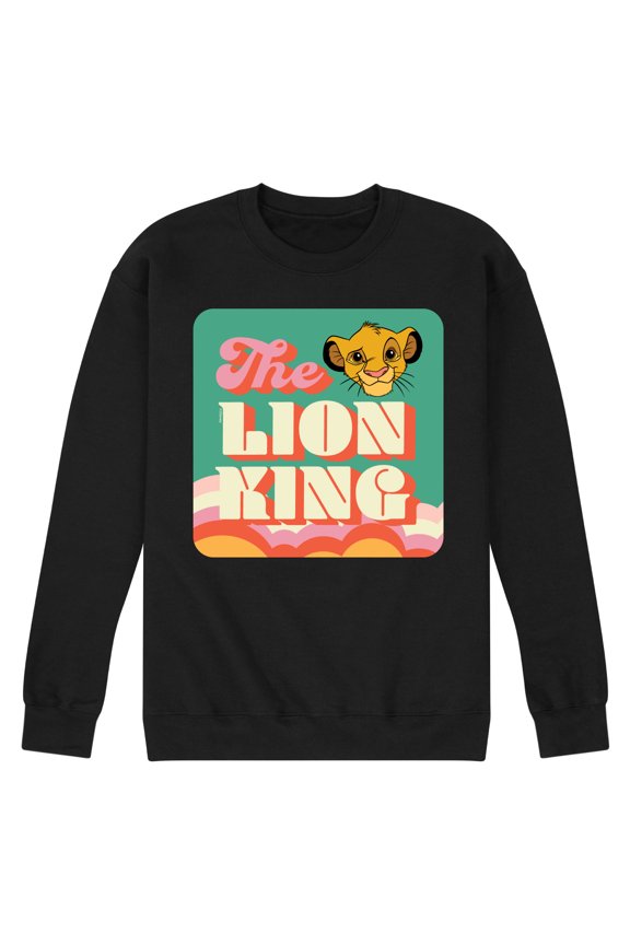 The Lion King - Retro Styled - Simba - Men's Crew Neck Fleece Pullover